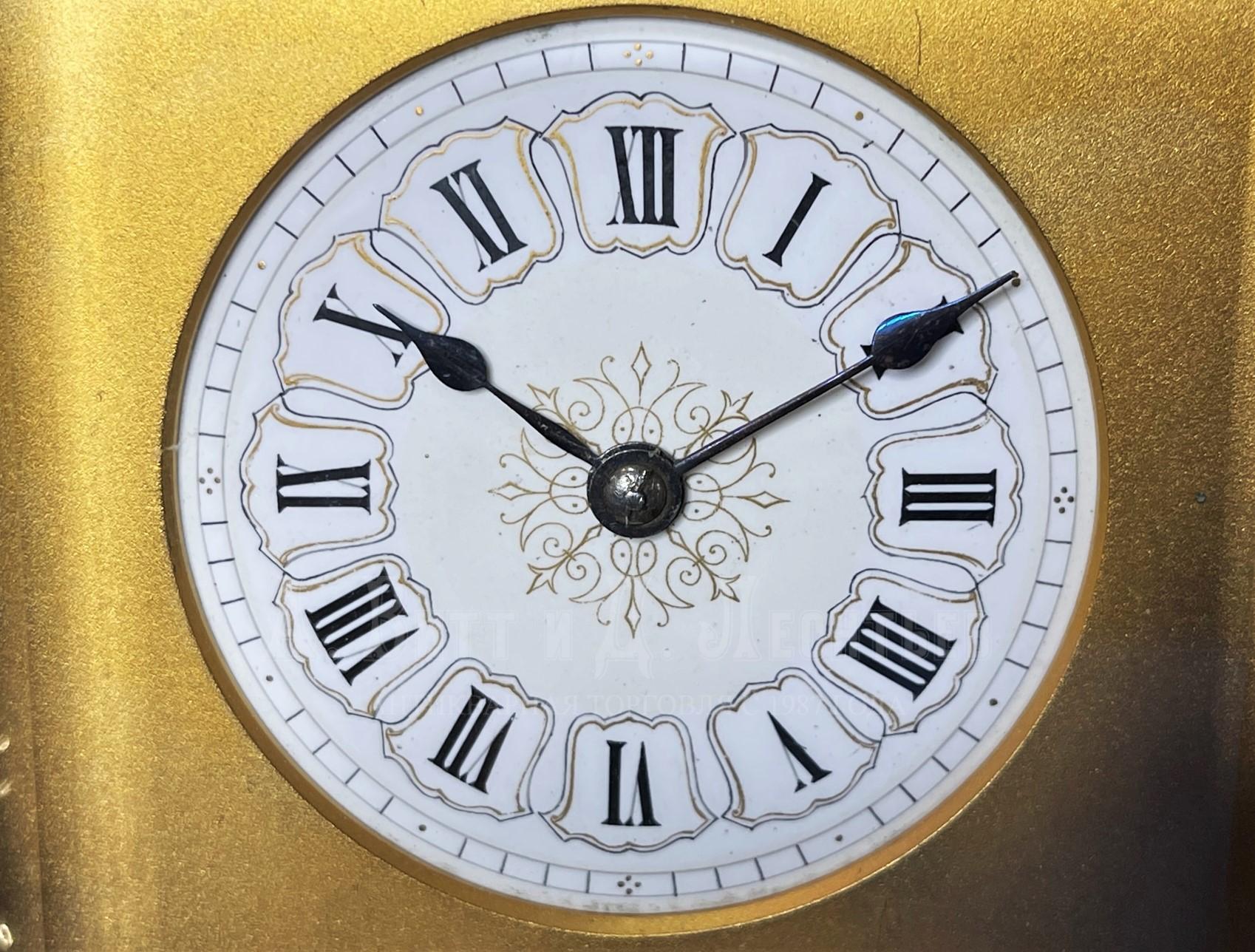 Каретные антикварные часы с барометром